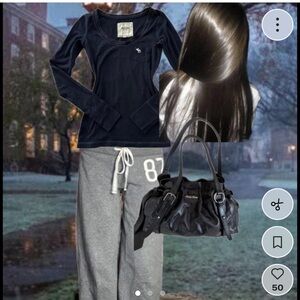 Abercrombie & Fitch Navy Long Sleeve Shirt